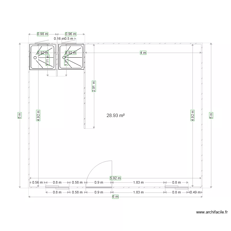 local vestaire. Plan de local vestaire. Plan de