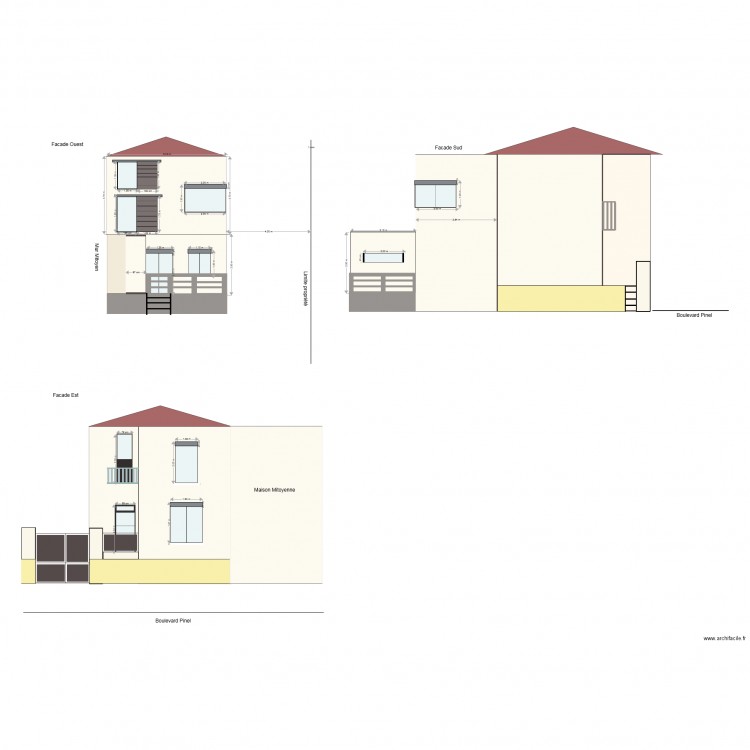 Facade mesure 1. Plan de 0 pièce et 0 m2