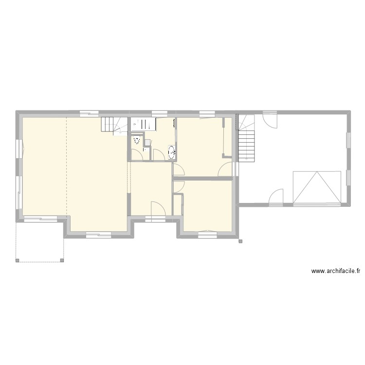 Rez de Chaussée - Electricité. Plan de 5 pièces et 86 m2