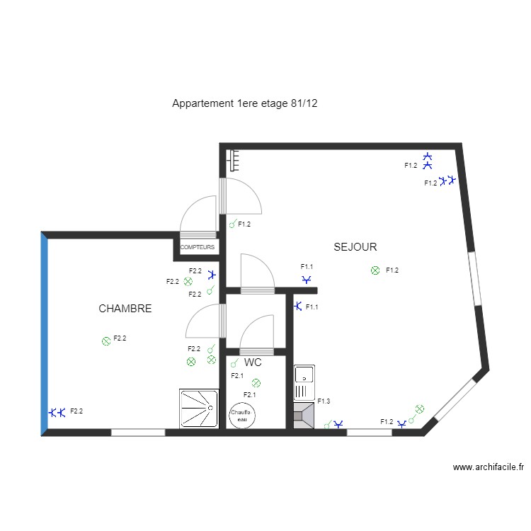herstal appart 1ere etage 81b11. Plan de 0 pièce et 0 m2