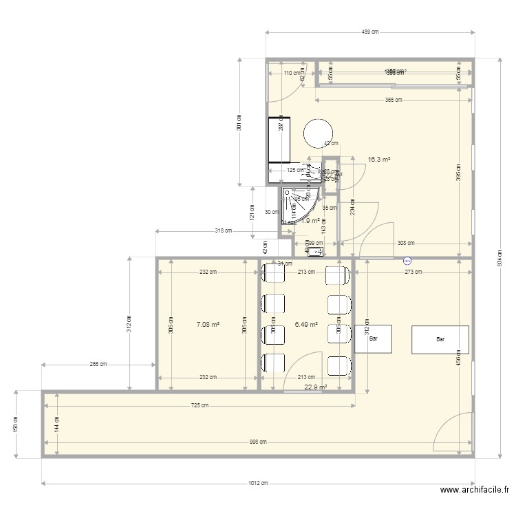 Extension cabinet proj 2. Plan de 7 pièces et 57 m2