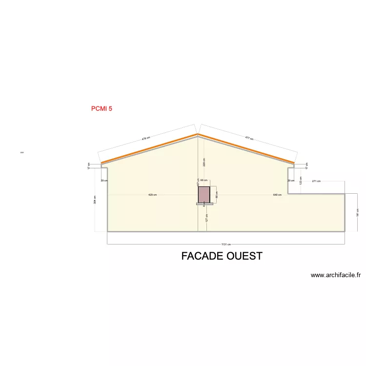 FACADE OUEST 2. Plan de FACADE OUEST 2. Plan de