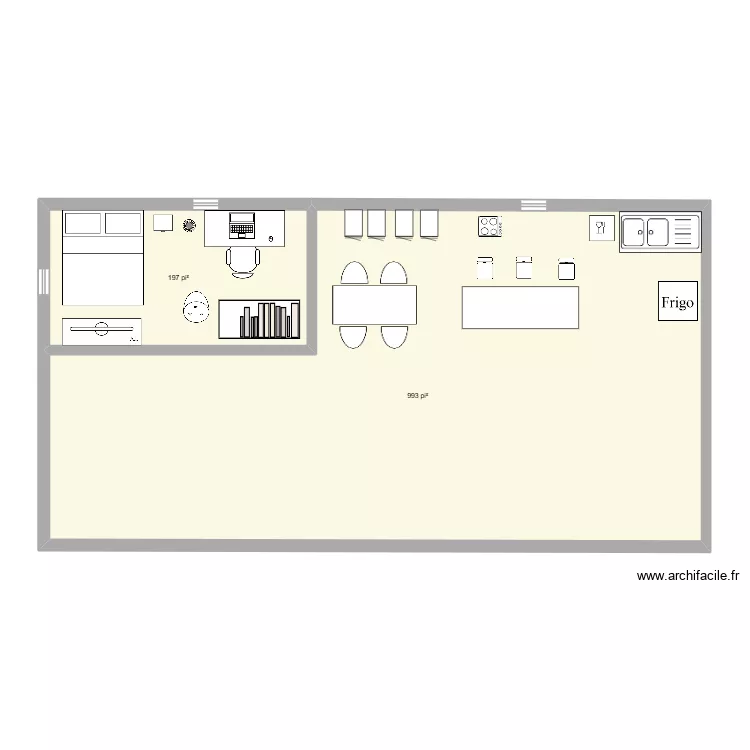 Maison. Plan de 3  et 109 m²