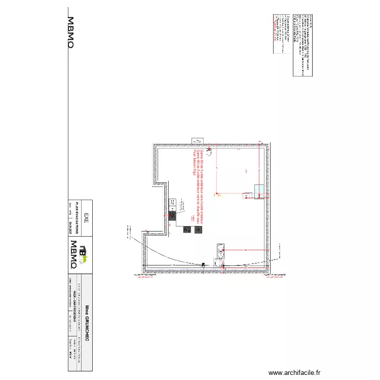 GRUNCHEC SOUS DALLAGE. Plan de GRUNCHEC SOUS DALLAGE. Plan de
