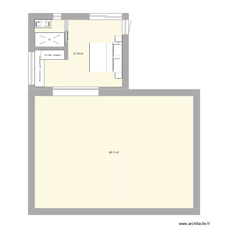 Salle de bain. Plan de 2  et 88 m²