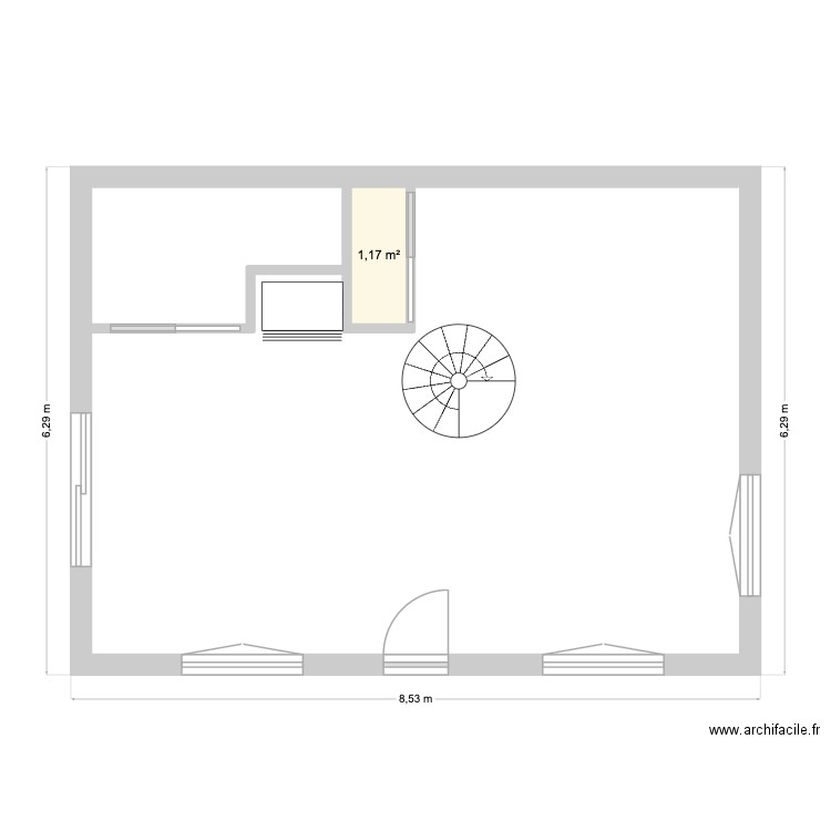 Guillaume. Plan de 1 pièce et 1 m2