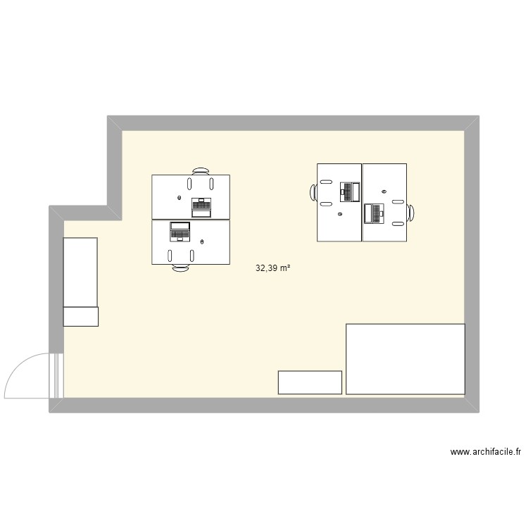 plan N1 bureau creme. Plan de 0 pièce et 0 m2