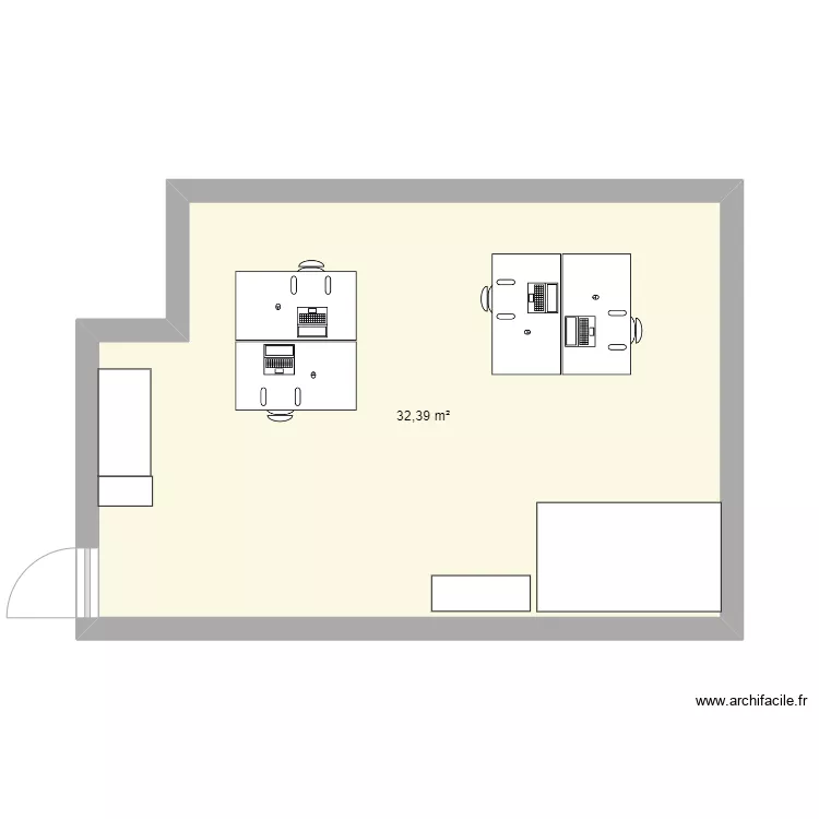 plan N1 bureau creme. Plan de 