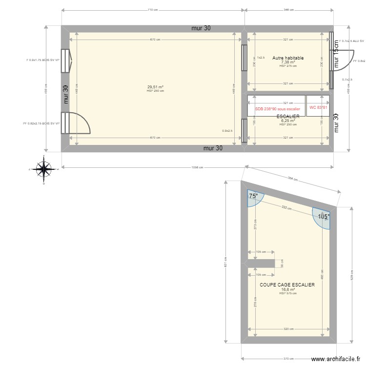 COSTE PAVOT. Plan de 12 pièces et 128 m2