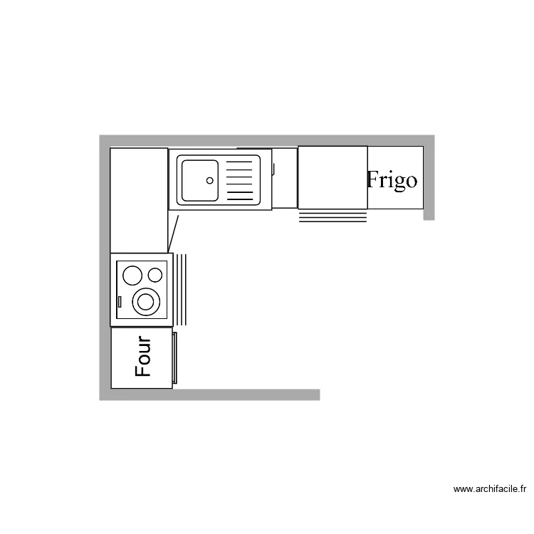 cuisine rez de chauss&eacute;e. Plan de 