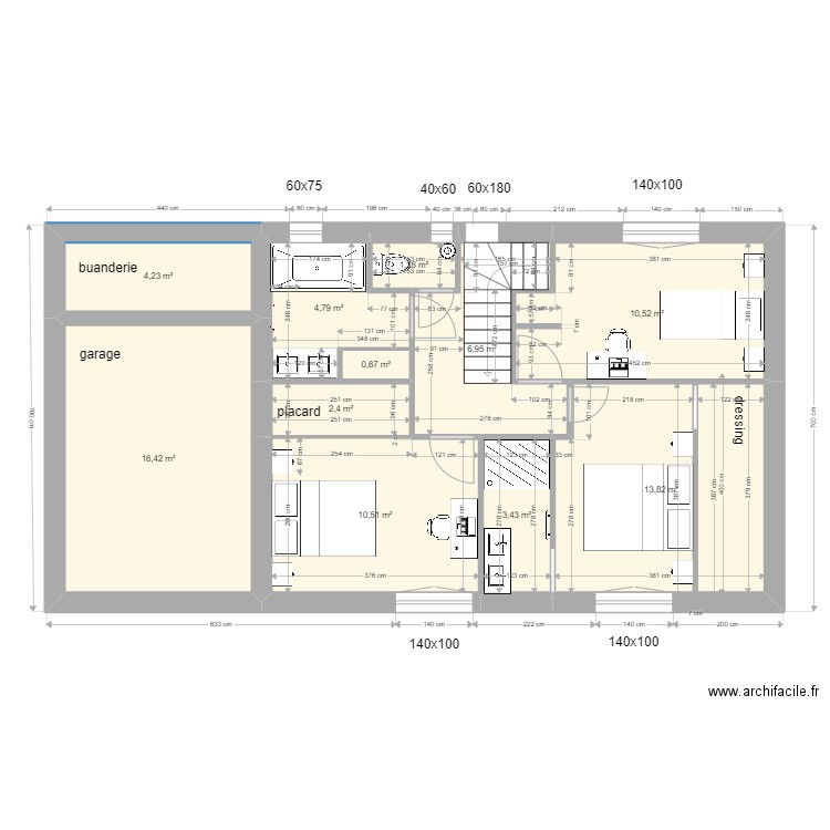 casa trets etage v5 final. Plan de 11 pièces et 75 m2