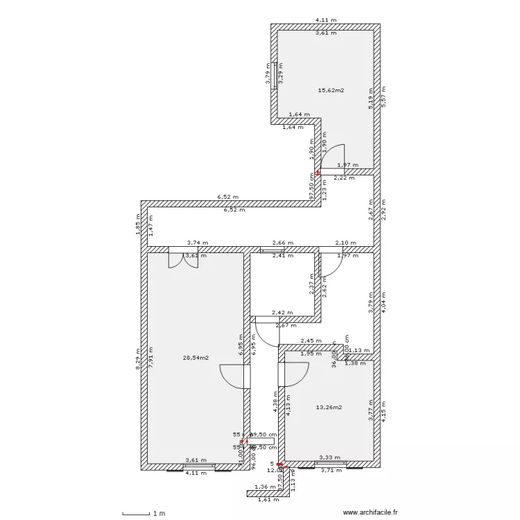 Maison 1er Niveau plan d'origine. Plan de 