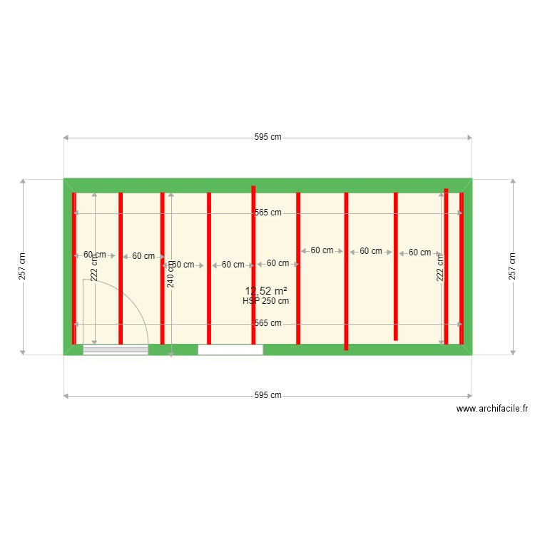 ABRI DE JARDIN. Plan de 1 pièce et 13 m2