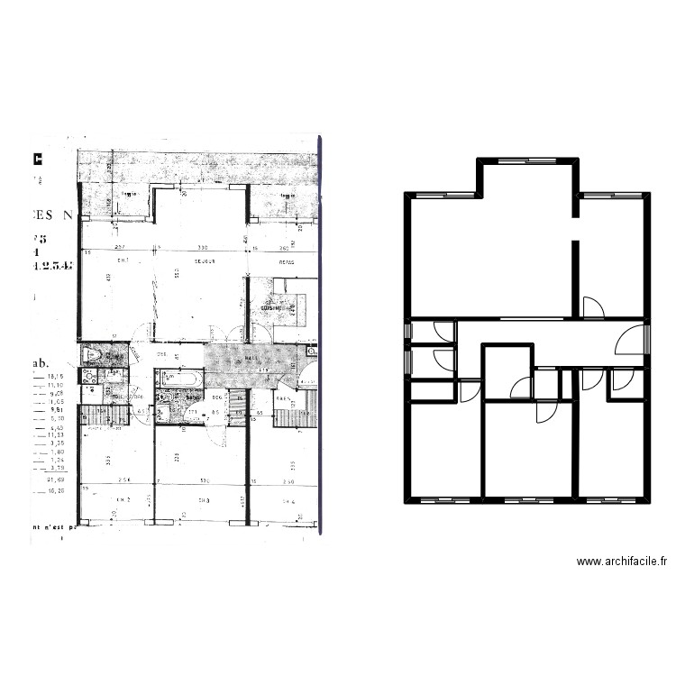 DEHAN. Plan de 11 pièces et 81 m2