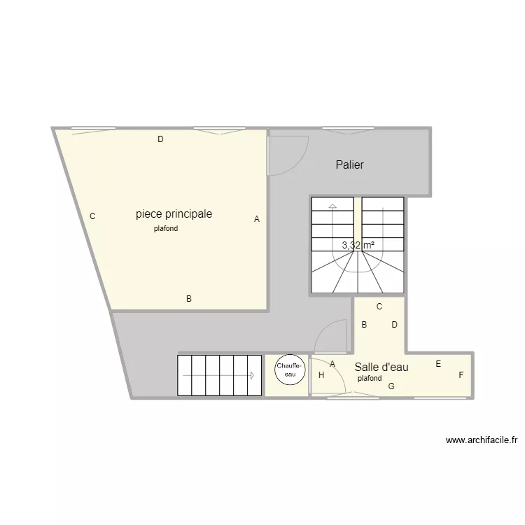 appartemement 3 eme etage. Plan de 
