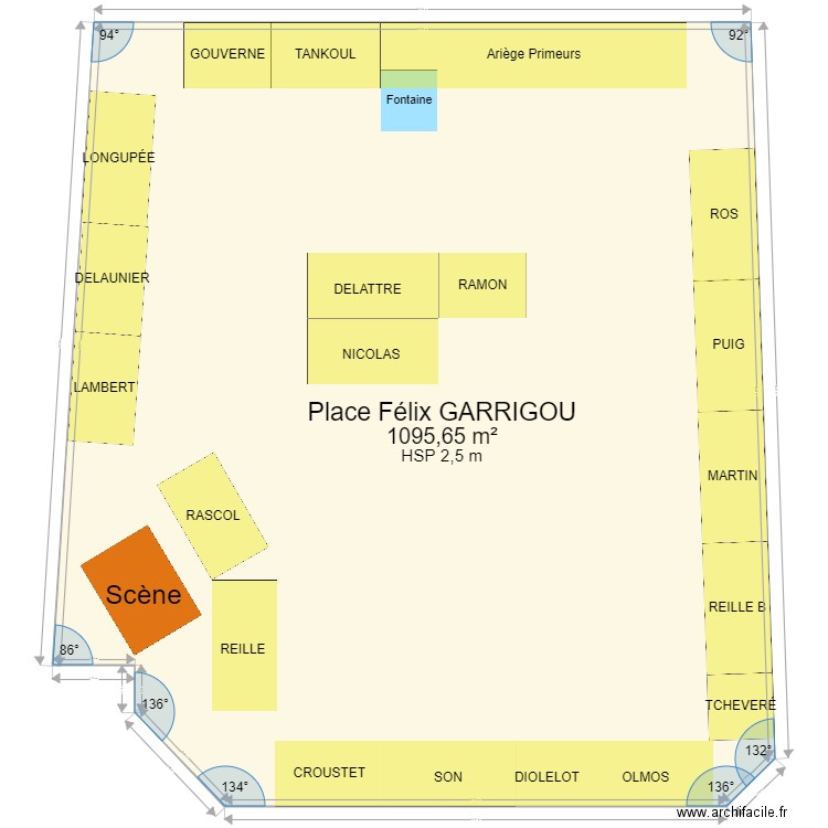 Place Félix GARRIGOU Scene Stands. Plan de 0 pièce et 0 m2