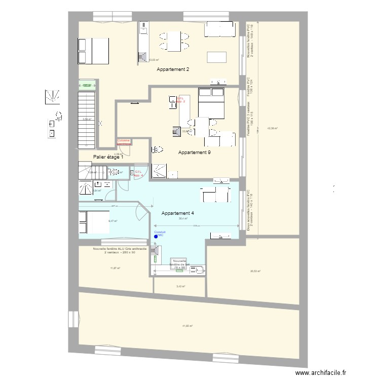 Pasteur Etage 1 d1. Plan de 0 pièce et 0 m2