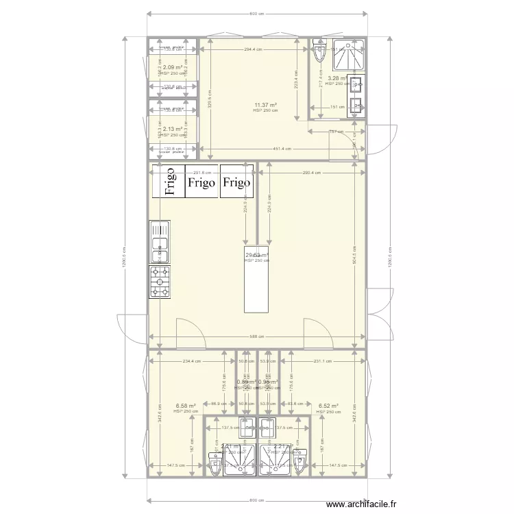BUNGALOW EN BOIS. Plan de 