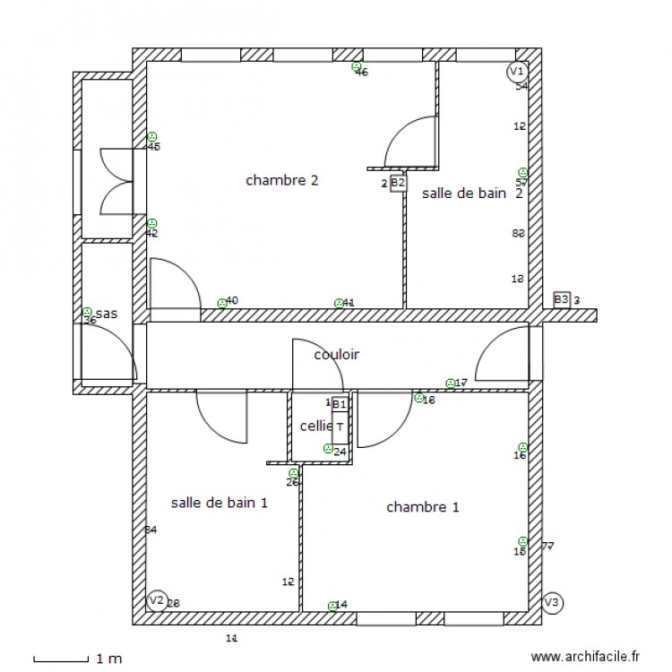 CASA plan prise de courant. Plan de 0 pièce et 0 m2