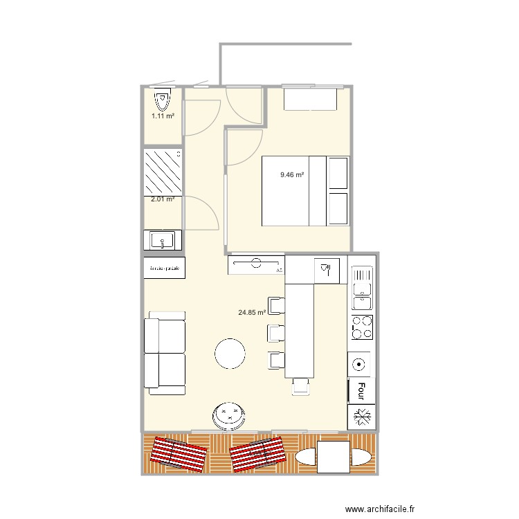 Heol Réel cuisine salon droite V4. Plan de 0 pièce et 0 m2