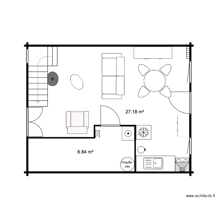 RDC Chalet 34 M sans SDB 2. Plan de 0 pièce et 0 m2