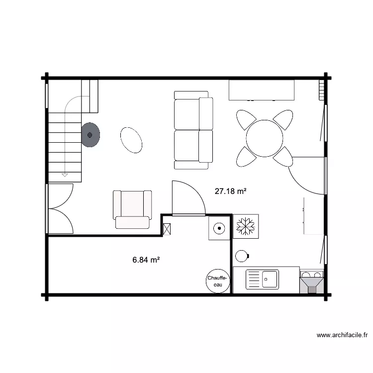 RDC Chalet 34 M sans SDB 2. Plan de 