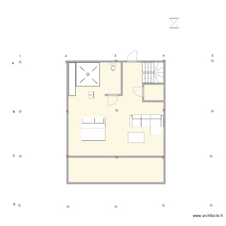 Bungalow 1er etg compact. Plan de 0 pièce et 0 m2