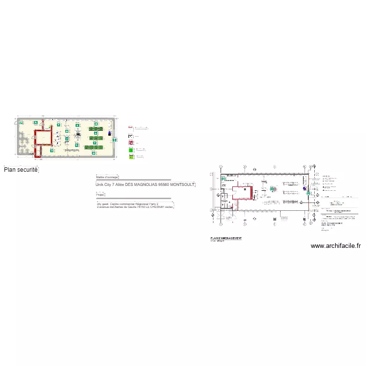 plan s&eacute;ecurit&eacute; citygeel parly 2. Plan de 