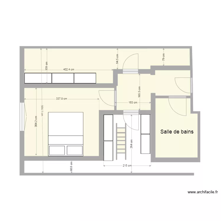 Chambre 2 premier. Plan de 