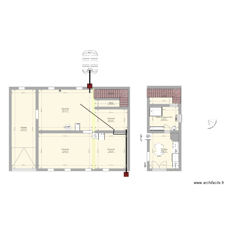 mamie1. Plan de 10 pièces et 97 m2