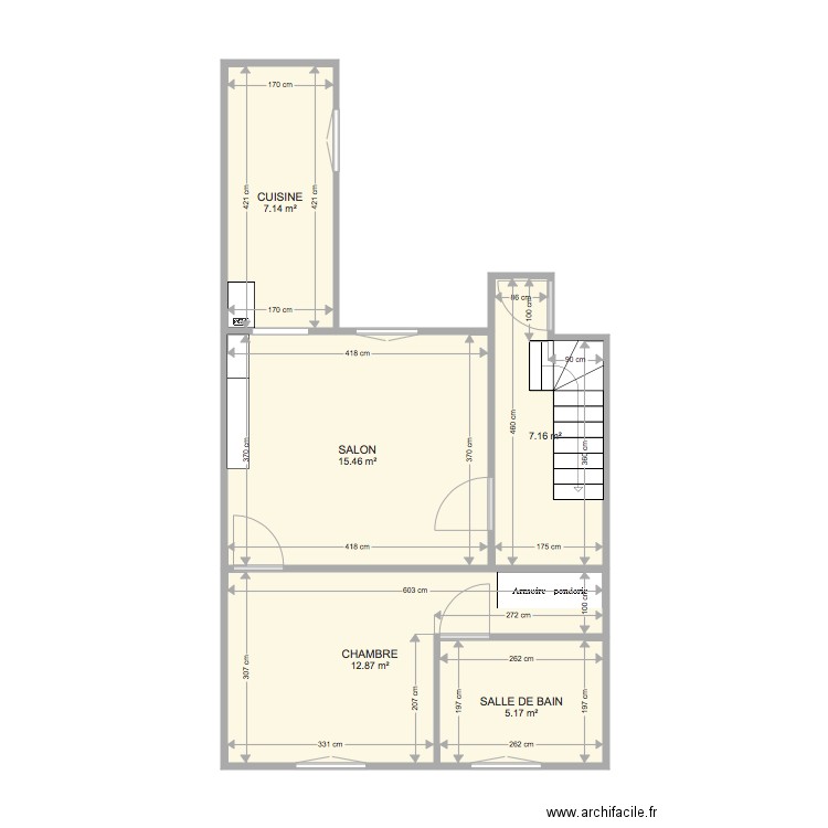 saint léonard immeuble 1er étage. Plan de 0 pièce et 0 m2