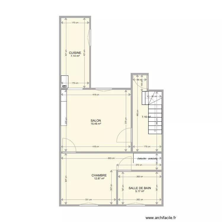 saint l&eacute;onard immeuble 1er &eacute;tage. Plan de 