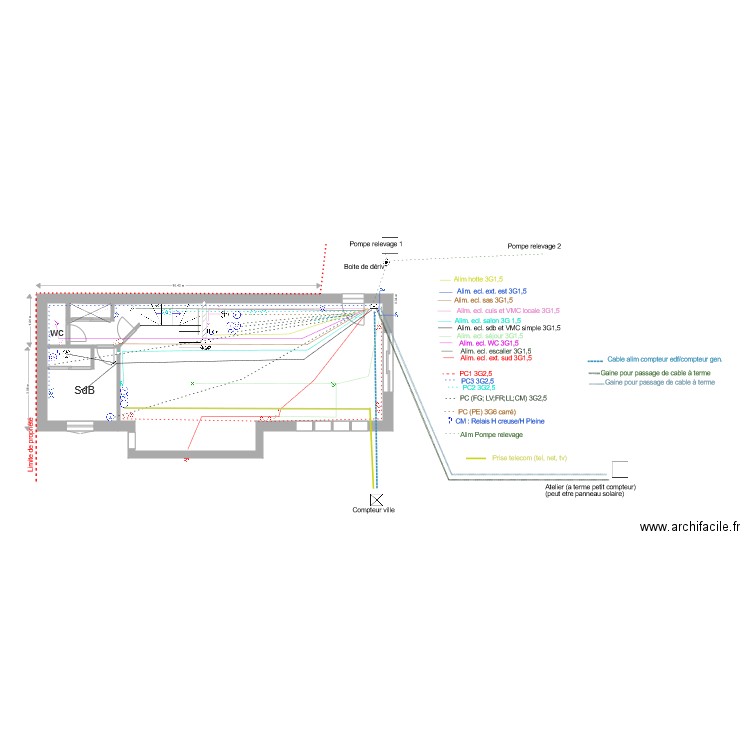 MAISON plan elec. Plan de 0 pièce et 0 m2