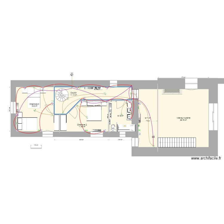 Bourg 19 SANS R1B R2 cuisine provisoire#2. Plan de 31 pièces et 341 m2