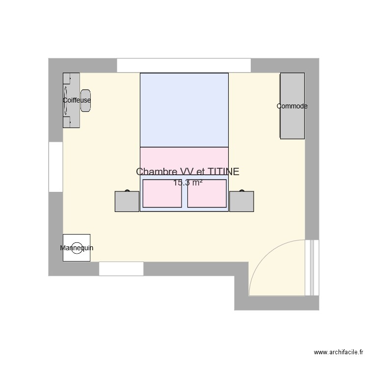 Chambre VV et TITINE. Plan de 0 pièce et 0 m2