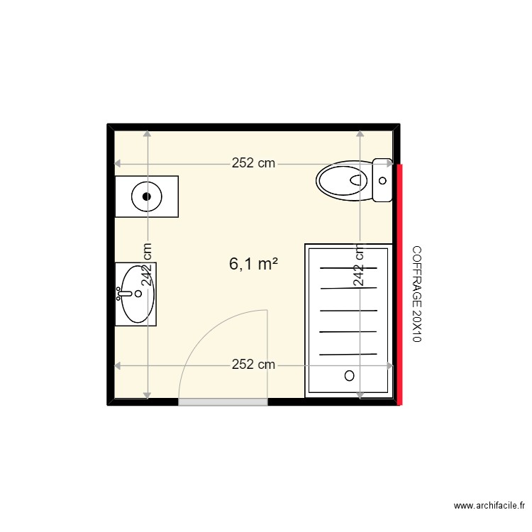 FELLUT CLAUDE . Plan de 1 pièce et 6 m2