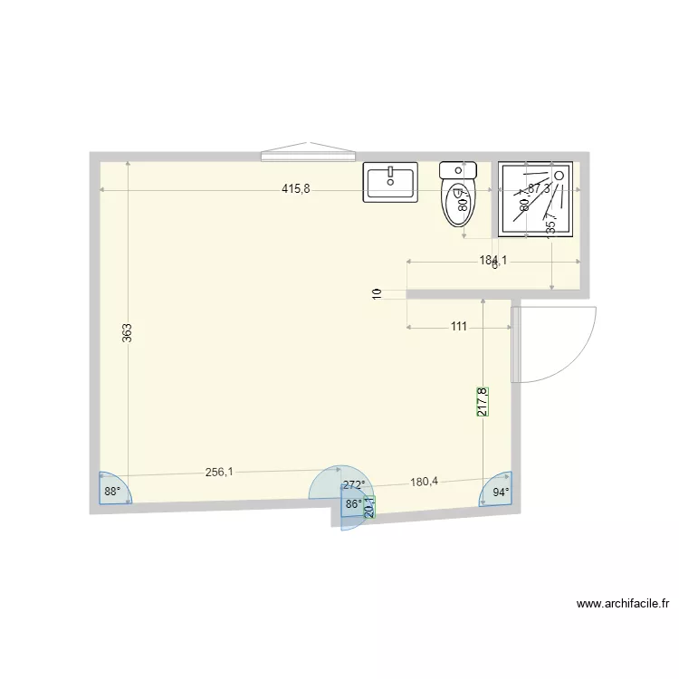 Inf SdB actuel. Plan de 