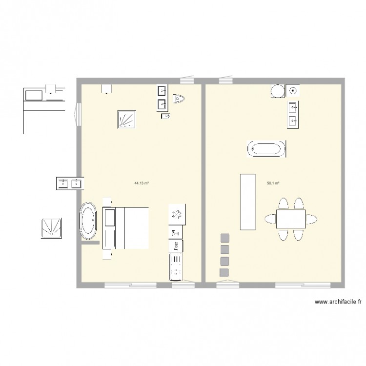 maison 135 m2. Plan de 0 pièce et 0 m2