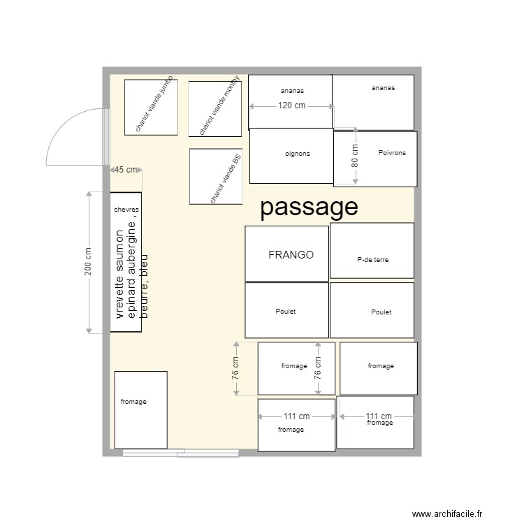 chambre froide. Plan de 0 pièce et 0 m2