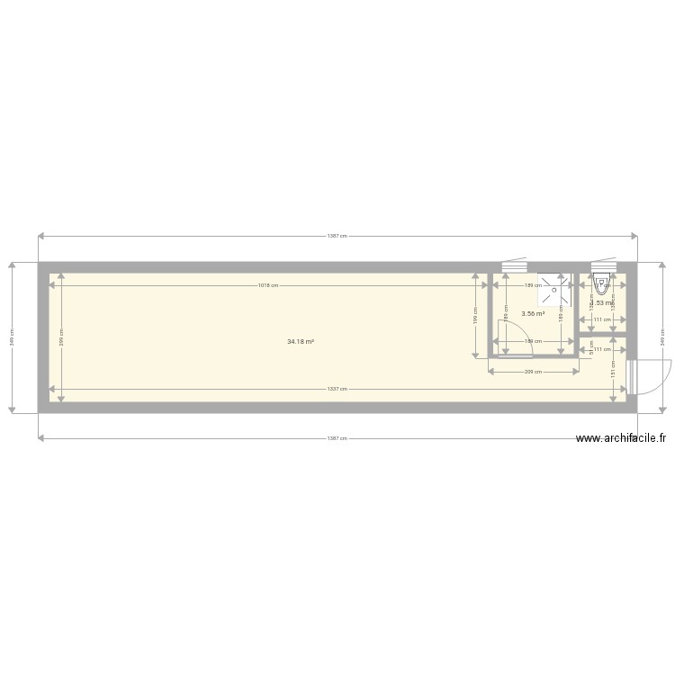 Projet 40 m carré. Plan de 0 pièce et 0 m2