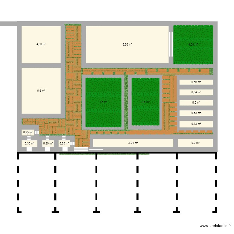 projet SPA. Plan de 17 pièces et 40 m2