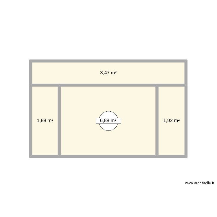 Pizza Gusto - Vitrine. Plan de 4 pièces et 14 m2