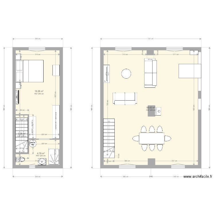 extension et chambre v2. Plan de 0 pièce et 0 m2