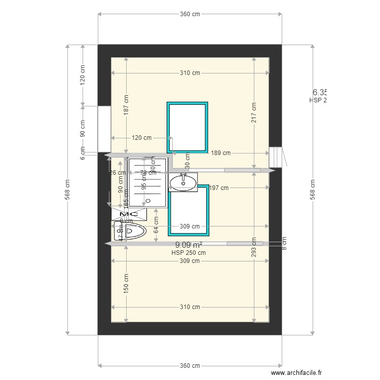 amenagement douche sous comble2. Plan de 0 pièce et 0 m2