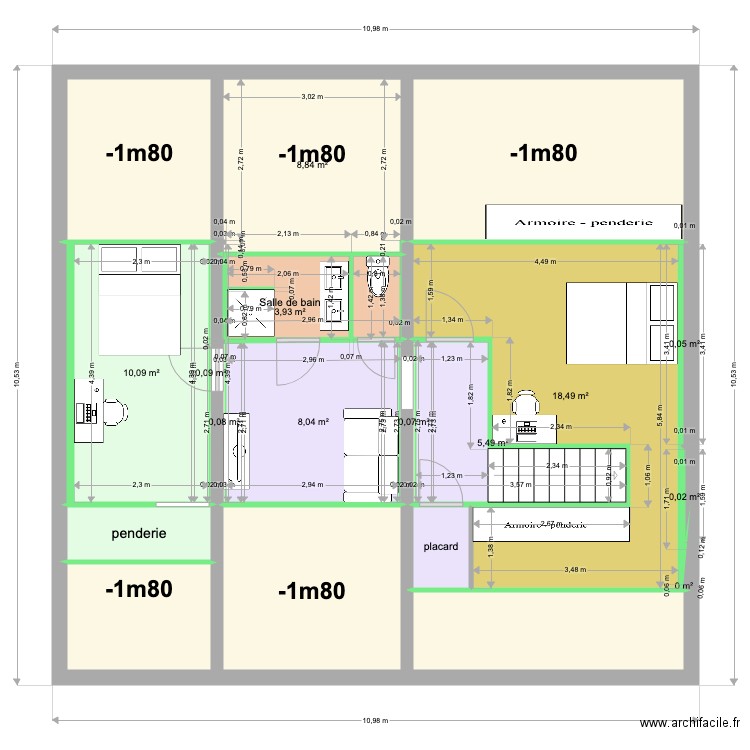 plan etage lescar. Plan de 19 pièces et 97 m2