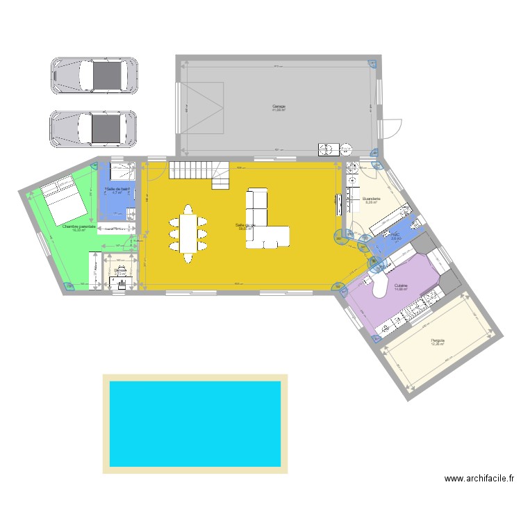 CREANOE FR v2. Plan de 9 pièces et 162 m2