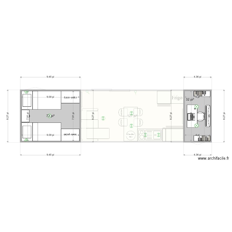 Multikigt mini maison modele Mila. Plan de 0 pièce et 0 m2