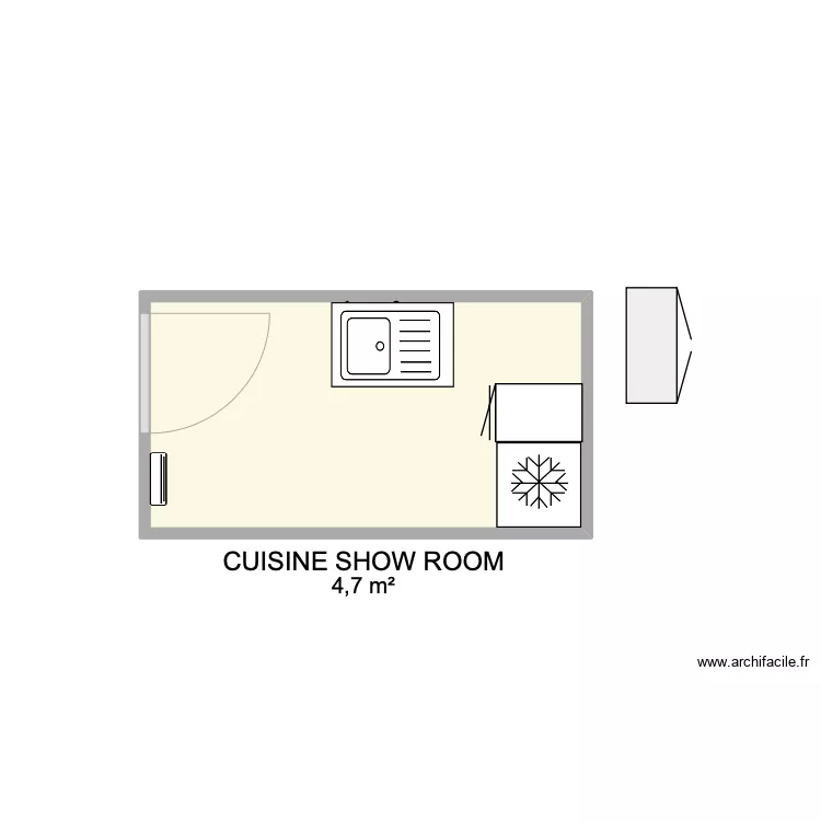 Cuisine Showroom. Plan de 