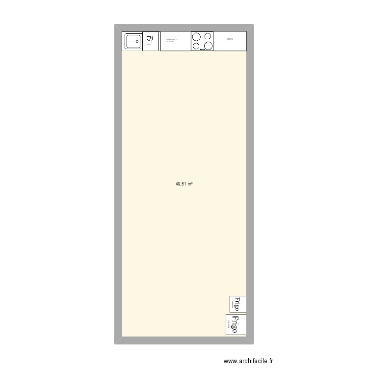 salle lavans. Plan de 1 pièce et 50 m2