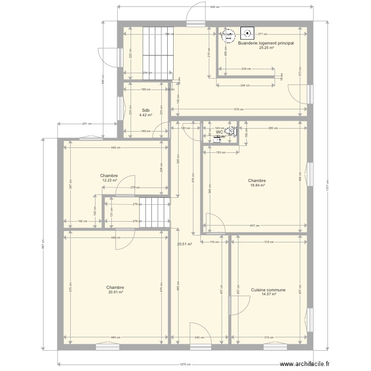 Plan Marieulles après travaux colloc . Plan de 0 pièce et 0 m2